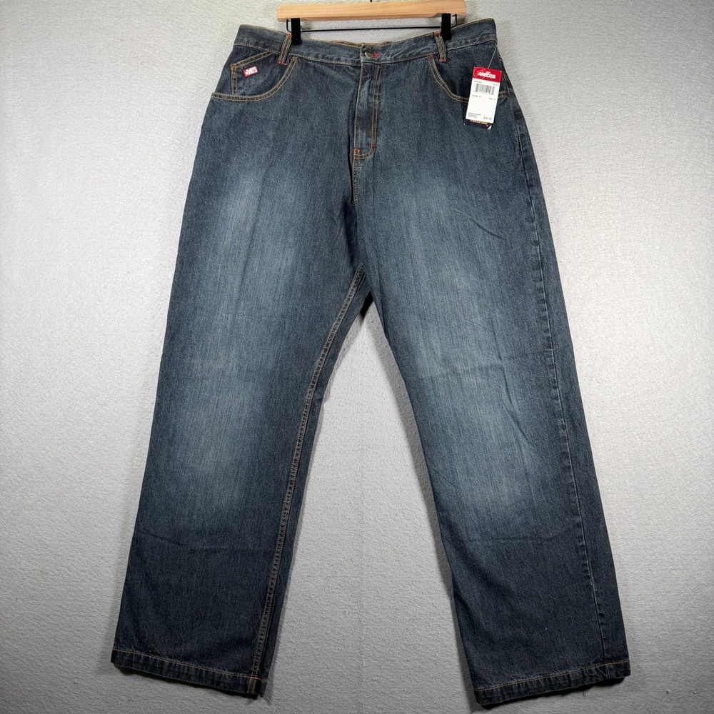 Vintage Mecca USA Men's 40x34 Echo Dark‎ Wash Denim Jeans Y2K Baggy Streetwear